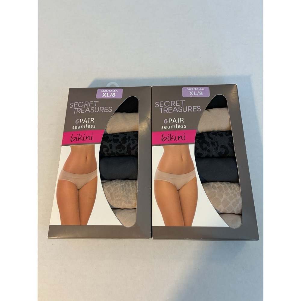 Secret Treasures Bikini Panties 12 Pack XL 8 Seamless No Show Comfort
